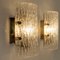Structured Ice Glass Wall Sconces from Kalmar, 1960, Set of 2 3