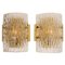 Structured Ice Glass Wall Sconces from Kalmar, 1960, Set of 2 1