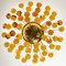 Chandelier with Murano Burned Orange Glass Flowers in the Style of Venini 2
