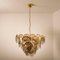 Large Smoked Glass and Brass Chandelier in the Style of Vistosi, Italy 7