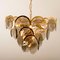 Large Smoked Glass and Brass Chandelier in the Style of Vistosi, Italy 3