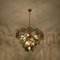 Large Smoked Glass and Brass Chandelier in the Style of Vistosi, Italy 14