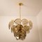 Large Smoked Glass and Brass Chandelier in the Style of Vistosi, Italy 2