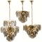 Large Smoked Glass and Brass Chandelier in the Style of Vistosi, Italy 18