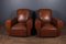 French Leather Club Chairs, 1940s, Set of 2 12