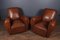 French Leather Club Chairs, 1940s, Set of 2 6