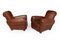 French Leather Club Chairs, 1940s, Set of 2 1
