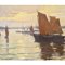 Seascape Landscape with Sailboats, Oil on Canvas, 20th Century 5