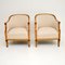 Antique Swedish Satin Birch Armchairs, Set of 2, Image 3