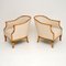 Antique Swedish Satin Birch Armchairs, Set of 2 2