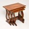 Regency Style Figured Walnut Nesting Tables, 1930s, Set of 3 3