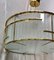 Lámpara de techo Mid-Century redonda de cristal de Murano y latón, años 80, Imagen 6