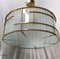 Mid-Century Murano Round Art Glass and Brass Ceiling Lamp, 1980s, Image 1