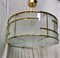 Mid-Century Murano Round Art Glass and Brass Ceiling Lamp, 1980s 4