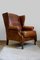 Art Deco Leather Wing Lounge Chairs, 1930s, Set of 2 9