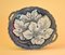 Piatto Tommaso Dimmock, antico piatto inglese con base in piume, fine XIX secolo, Immagine 2