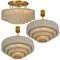Large Glass and Brass Light Fixtures from Doria, Germany, 1969, Set of 3 3