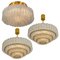 Large Glass and Brass Light Fixtures from Doria, Germany, 1969, Set of 3 1