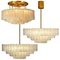 Large Glass and Brass Light Fixtures from Doria, Germany, 1969, Set of 3 2
