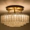 Large Blown Glass and Brass Flush Mount Light Fixtures from Doria, Set of 2 3