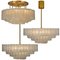 Large Blown Glass and Brass Flush Mount Light Fixtures from Doria, Set of 2 18