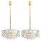 German Faceted Crystal and Gilt Metal 4-Tier Chandeliers from Kinkeldey, Set of 2 1