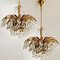 Lámparas de araña de cristal y latón dorado de 6 luces de Palwa, años 60. Juego de 2, Imagen 2