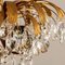 Lámparas de araña de cristal y latón dorado de 6 luces de Palwa, años 60. Juego de 2, Imagen 6