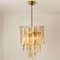 Brass Clear and Amber Spiral Glass Chandelier from Doria, 1970 7