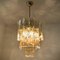 Brass Clear and Amber Spiral Glass Chandelier from Doria, 1970 8