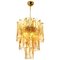 Brass Clear and Amber Spiral Glass Chandelier from Doria, 1970 1