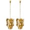 Large Chandeliers in Citrus Swirl Smoked Glass from Kalmar, Austria, 1969, Set of 2 1