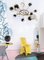 Pendant Light In Brass and Steel With Black and White Globes 4