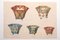 Sconosciuto, vasi in porcellana, acquarello, fine XIX secolo, Immagine 1