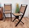 Mid-Century Italian Wood, Brass & Rattan Folding Chairs, Set of 2 7