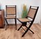 Mid-Century Italian Wood, Brass & Rattan Folding Chairs, Set of 2, Image 7