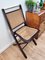Mid-Century Italian Wood, Brass & Rattan Folding Chairs, Set of 2 3
