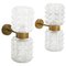 Mid-Century Modern Style Italian Murano Glass and Brass Sconces, Set of 2 1