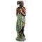 Escultura femenina italiana grande de bronce con base de mármol verde, años 50, Imagen 1
