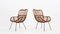 Mid-Century Italian Rattan Shell-Shaped Armchairs, 1950s, Set of 2 1