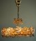 Lampadario in ottone dorato e cristallo nello stile di Palwa o Lobmeyr, anni '60, Immagine 4