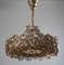 Lámpara de araña de latón dorado y cristal al estilo de Palwa o Lobmeyr, años 60, Imagen 1