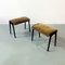 Ottomanes Mid-Century en Bois et en Velours, Italie, 1950s, Set de 2 2