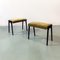 Italian Mid-Century Wood and Velvet Ottomans, 1950s, Set of 2, Image 1