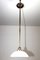 Antique Ceiling Lamp in Nickel Plated Brass with Opaline Glass Shade 1