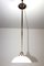 Antique Ceiling Lamp in Nickel Plated Brass with Opaline Glass Shade, Image 1