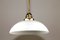 Antique Ceiling Lamp in Nickel Plated Brass with Opaline Glass Shade 2