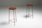 Teak and Iron Stools by Pierre Jeanneret, 1960s, Set of 4 6