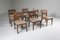 Stained Oak and Leather Armchairs by Christian Liaigre, 1999, Set of 6 1