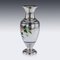 Antique 19th-Century Chinese Solid Silver & Enamel Vase by Bao Cheng, 1890s, Image 11